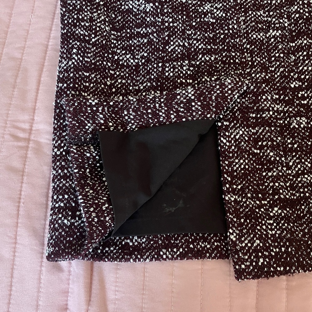Ann Taylor 2 piece NWT top skirt cranberry tweed matching set S/M - Picture 6 of 13